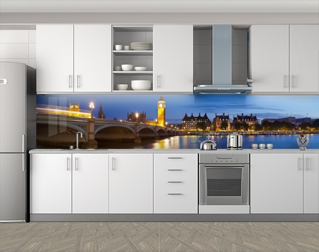 

Фотопечать скинали на кухню, Мосты 60x300см. (с защитной ламинацией)