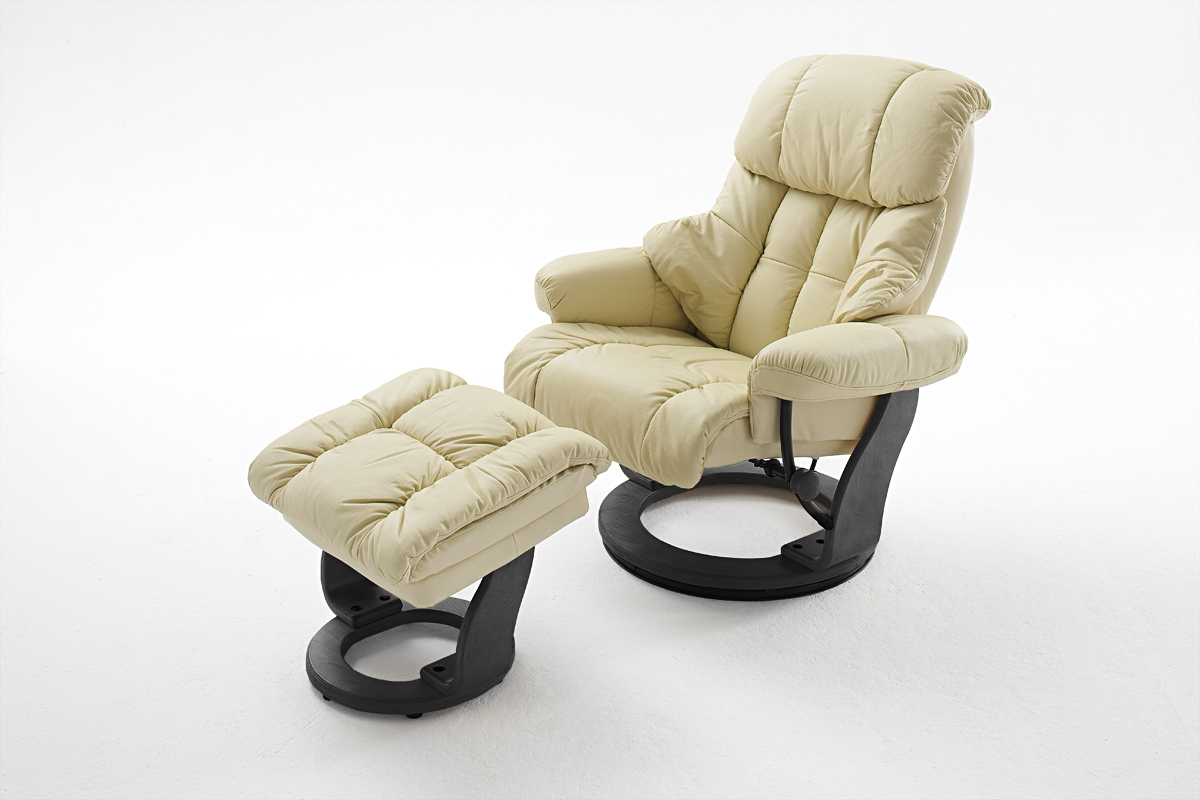 

Кресло Frost Relax Calgar Chair Creame Black с оттоманкой для ног