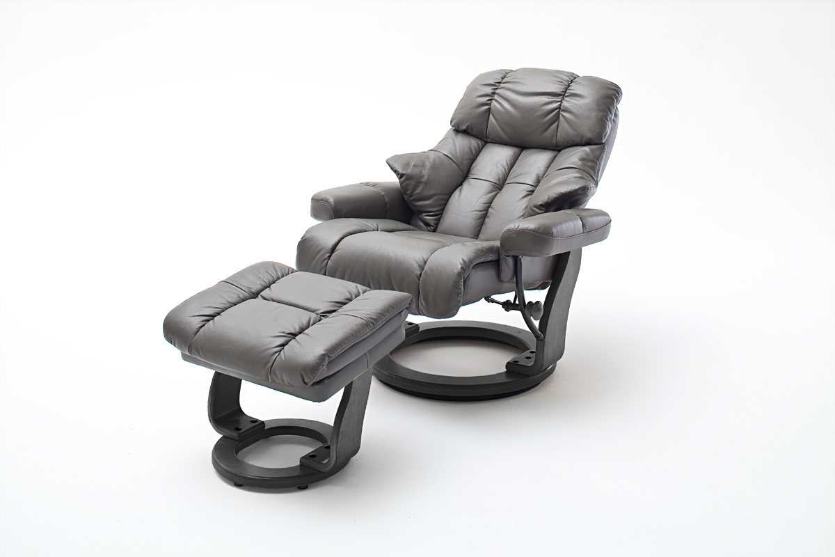 

Кресло Frost Relax Calgar Chair Mud Hide Blk с оттоманкой для ног
