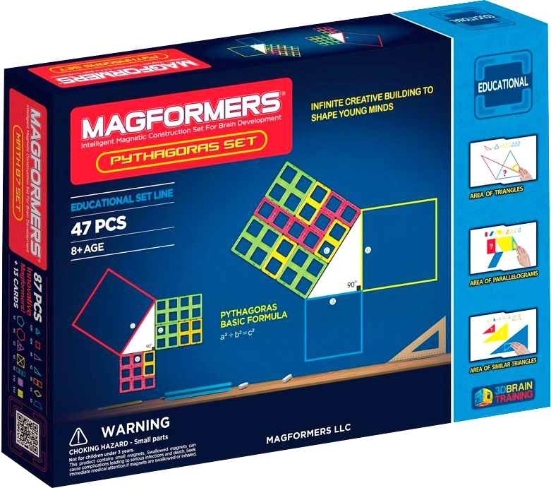 

Конструктор магнитный Magformers Пифагор 47 деталей (711003) (8809134367575)