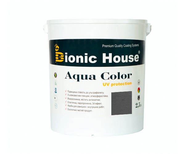 

Краска для дерева Bionic-House Aqua Color UV-protect 2,5л Артгрей