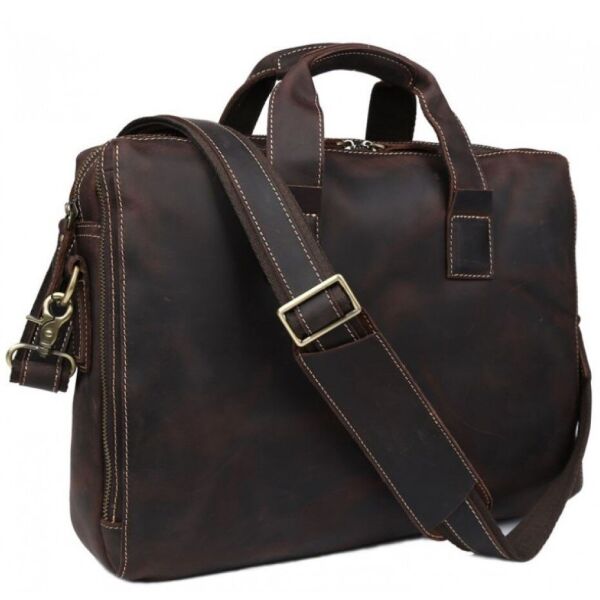 

Мужская кожаная сумка TIDING BAG 7167r Коричневый