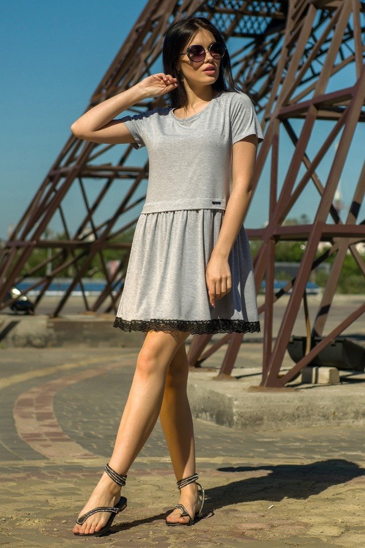 

Платье FLFashion Орлеана ЗПО 1221 повседневное до середины бедра  серое, Платье FLFashion Орлеана ЗПО 1221 повседневное до середины бедра 44 серое