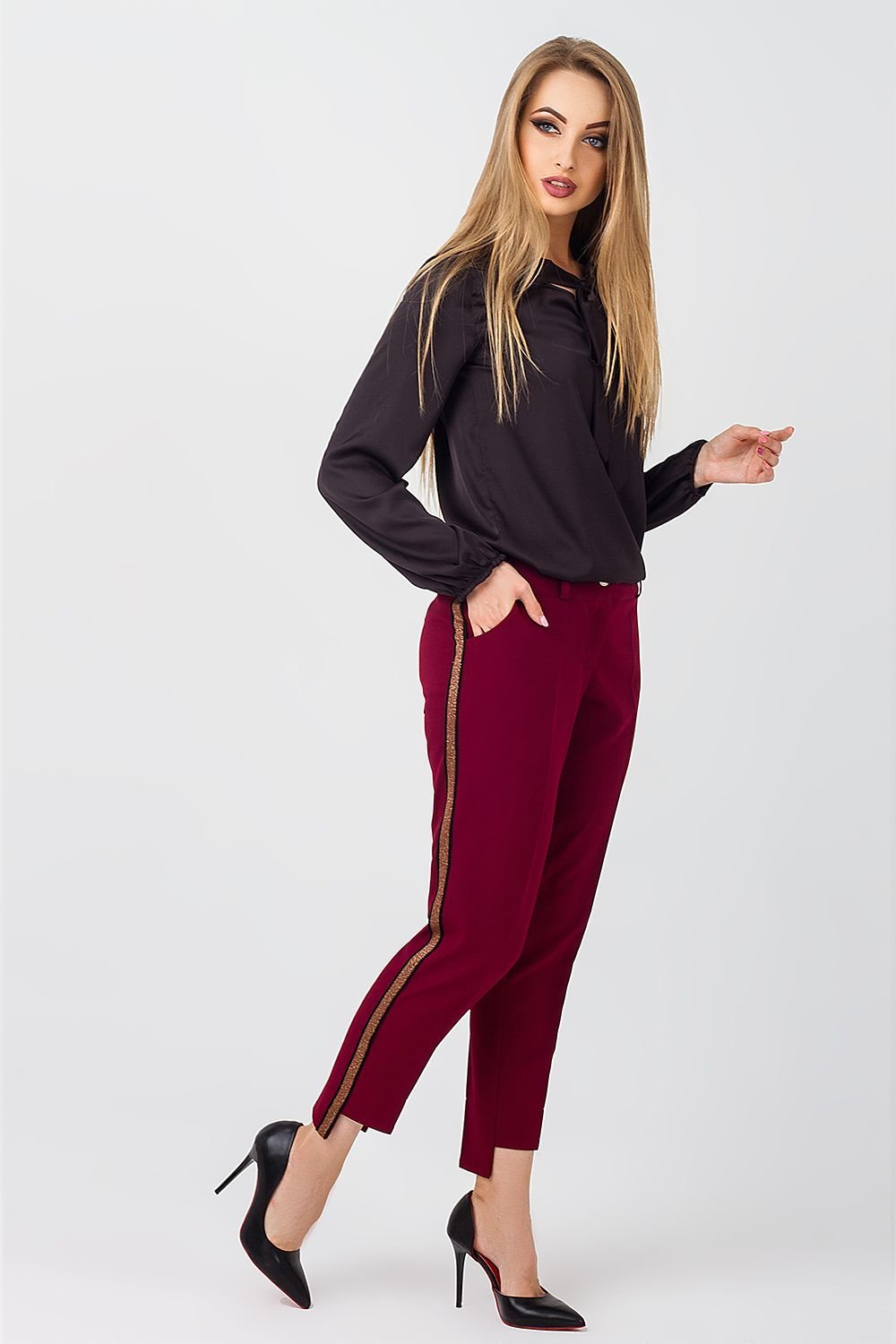 

Брюки Leo-Pride BS2366  бордовые, Брюки Leo-Pride BS2366 42 бордовые