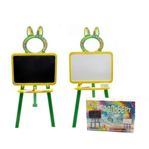 

Мольберт детский 2 в 1 DOLONI TOYS Доска для рисования магнитная 013777/4 желто-фиолетовый
