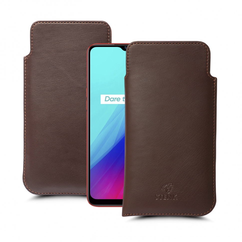 

Футляр Stenk Elegance для Realme C3 Коричневый