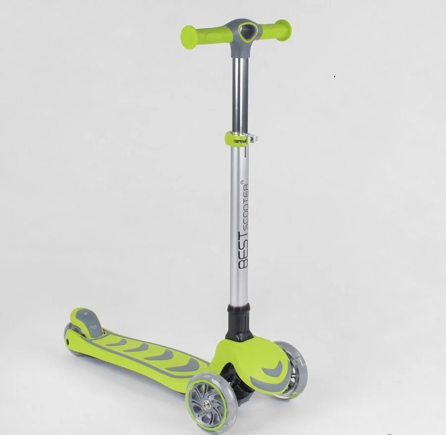 

Самокат трехколесный Best Scooter 46987 Складной Колеса полиуретан с подсветкой Салатовый