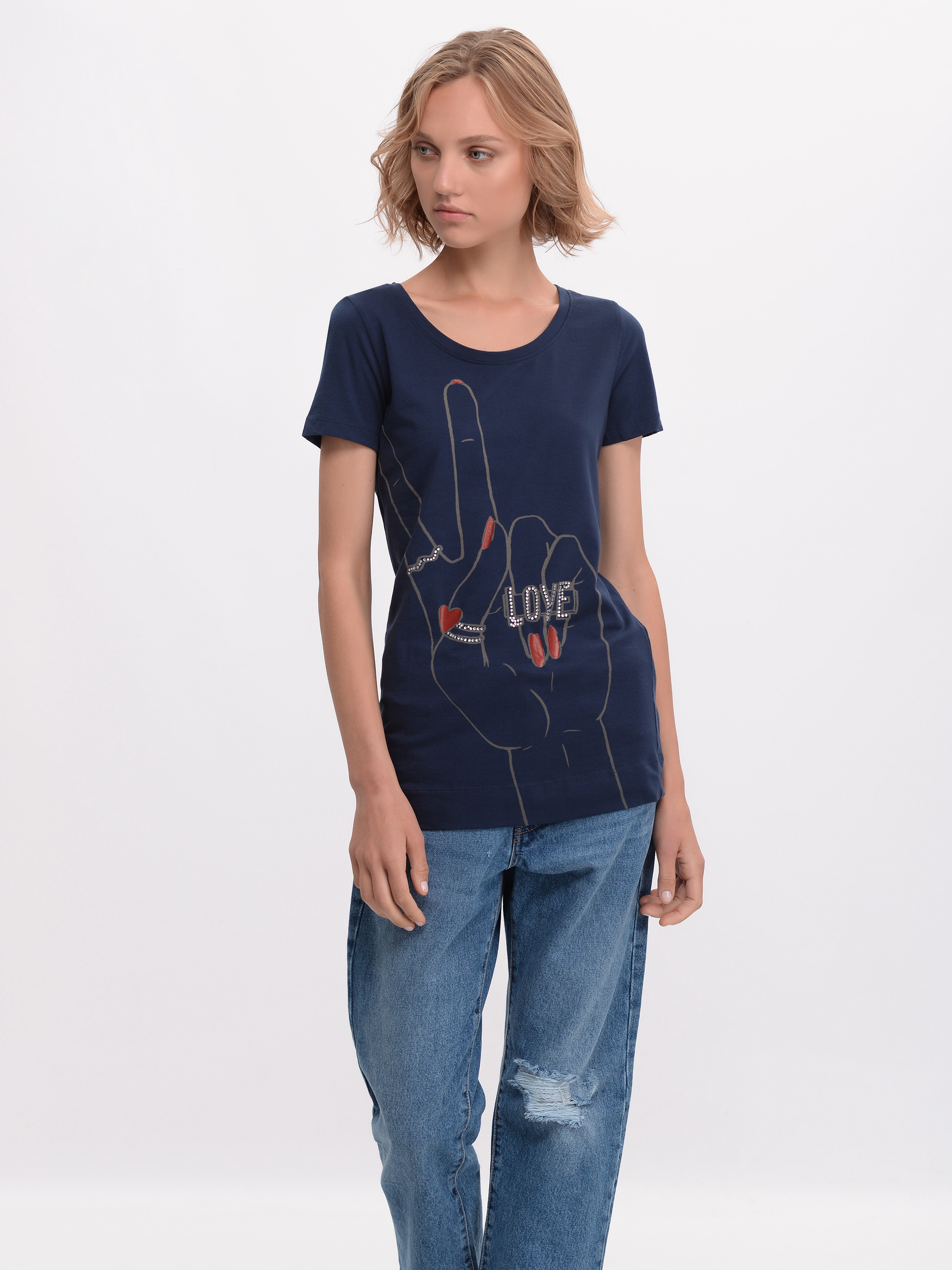 

Футболка Love Moschino 8288 34 (38) Темно-синяя