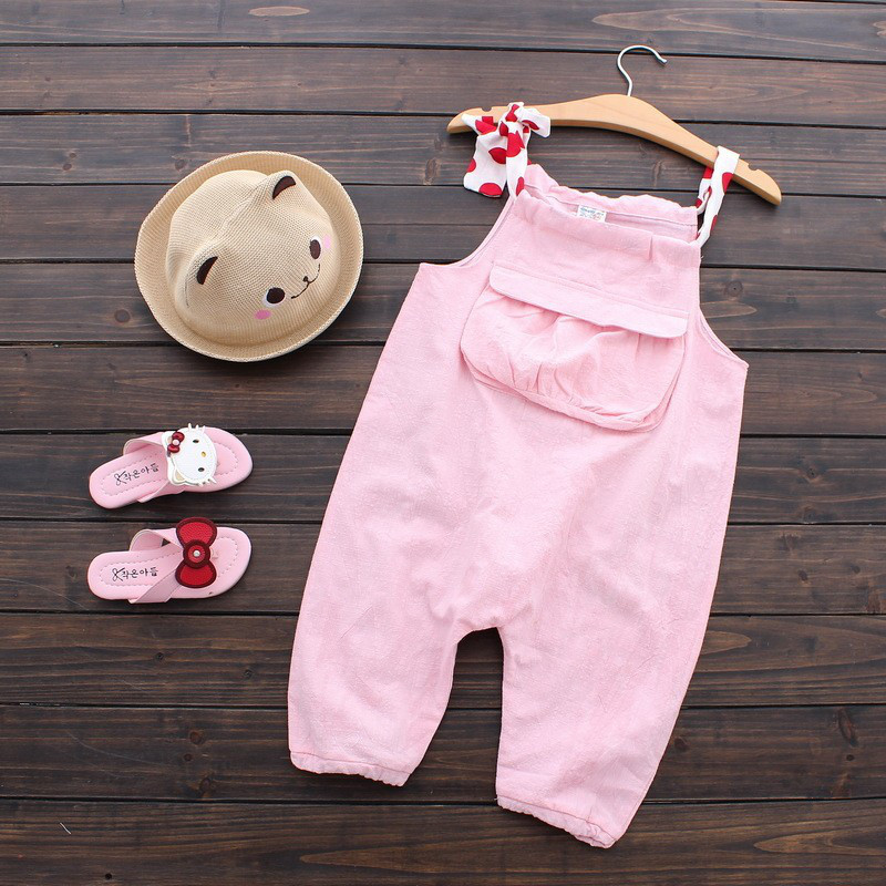 

Розовый летний комбинезон для девочек розового цвета, арт. - 37988 - 120см