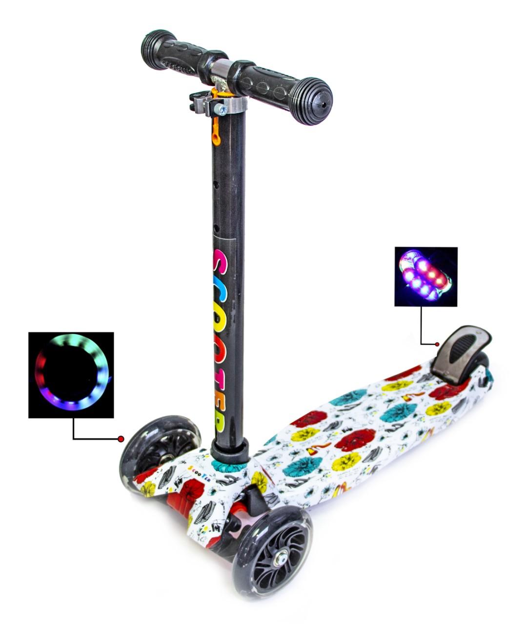

Детский самокат SCOOTER MAXI Светящиеся колёса DIFFERENT FLOWERS (SD 1733348087)