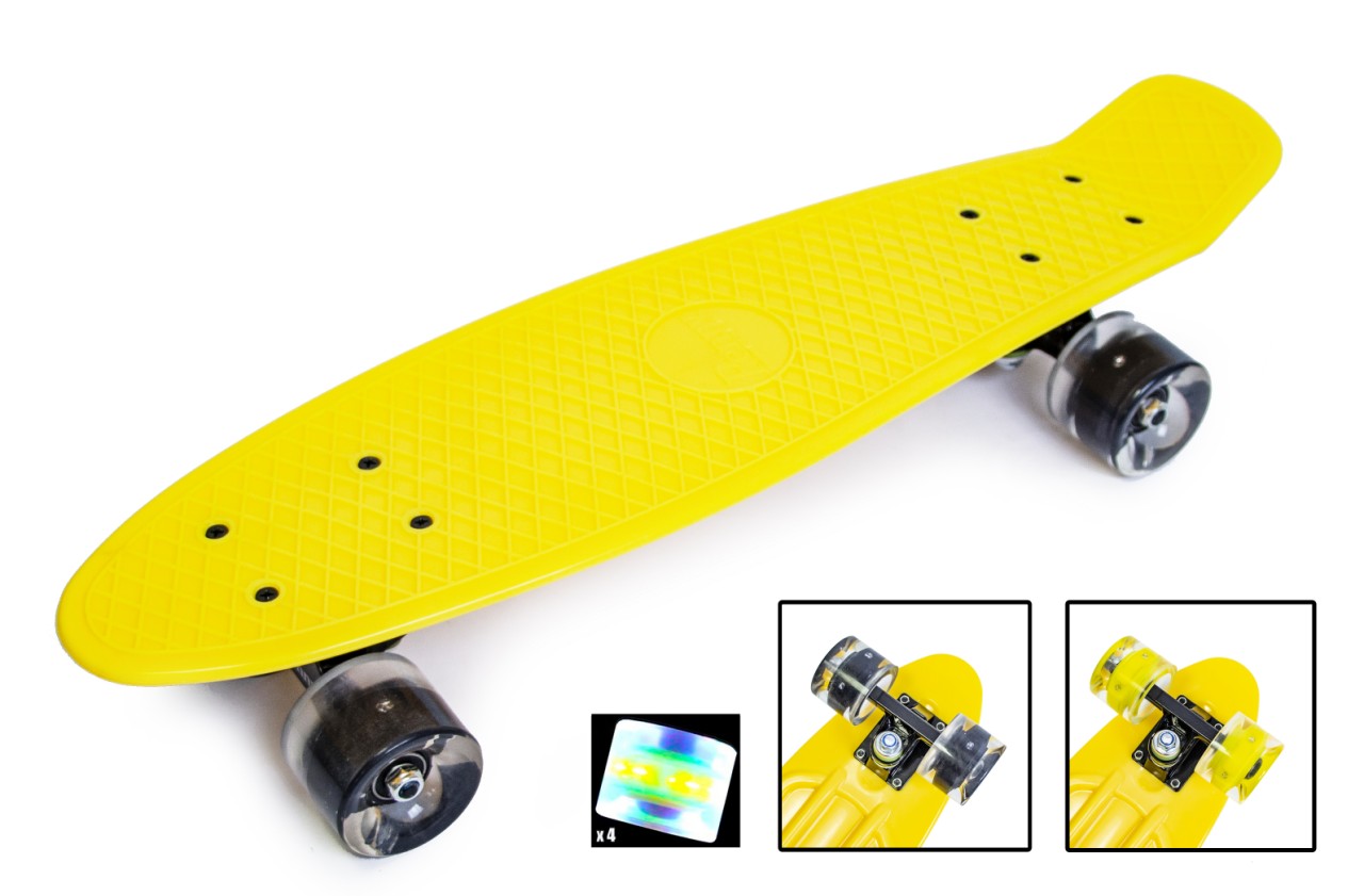 

Скейтборд Желттый Пенни борд Penny Board 22 " Светящиеся колеса (SD 945855759)