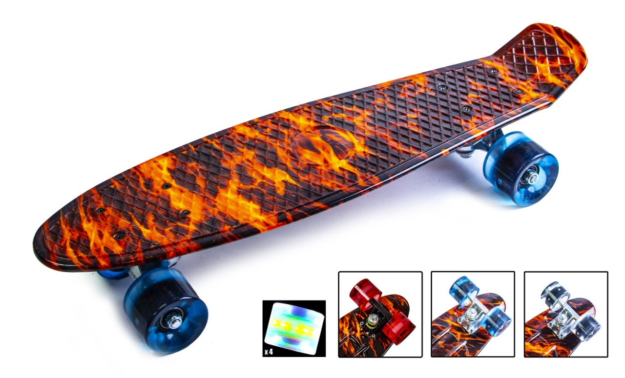 

Скейтборд FIRE Пенни борд Penny Board 22 " Светящиеся колеса (SD Fire)