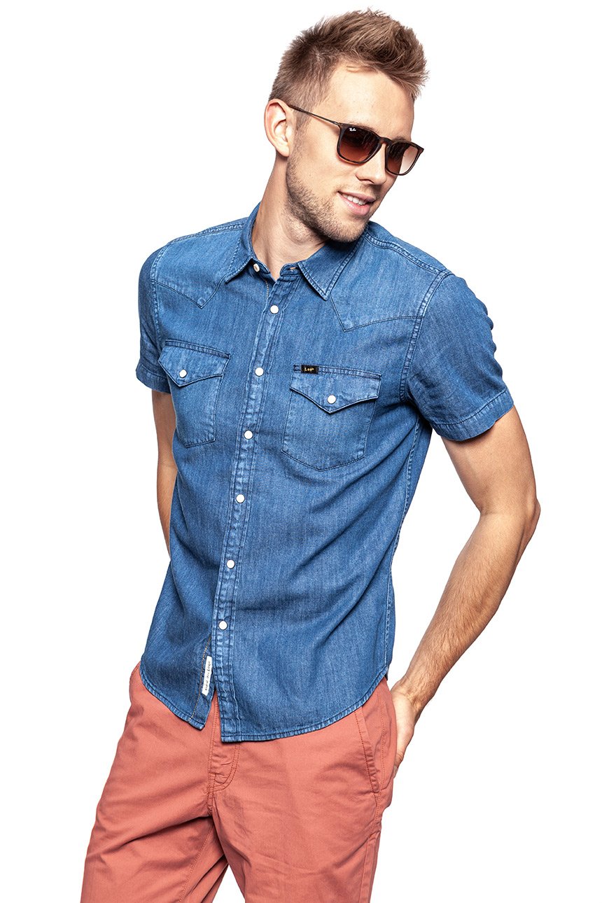 

Рубашка джинсовая Lee Western Shirt Slim Fit Синий S-00