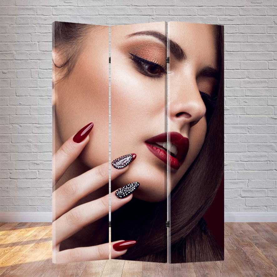 

Ширма для маникюрного кабинета FineDecor "Бордовые ноготки" 120x180 см 249