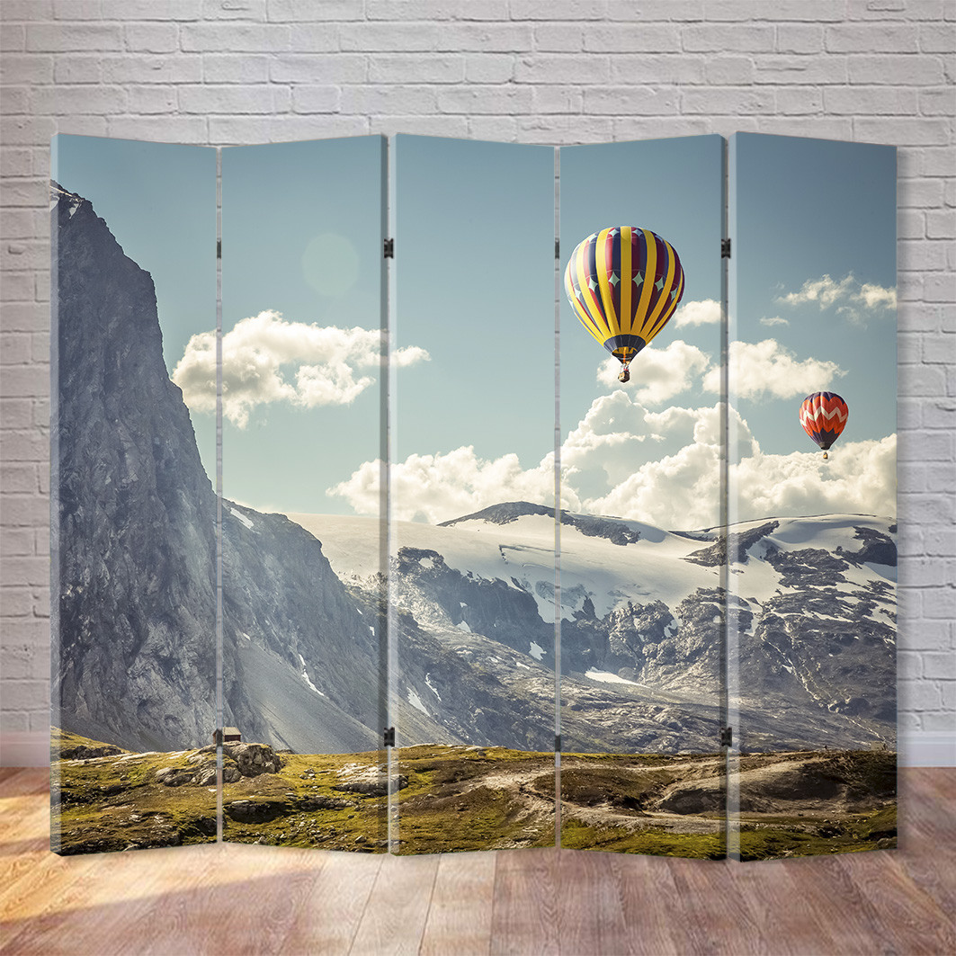 

Ширма декоративная FineDecor "Воздушные шары над горами" 200x180 см 097b