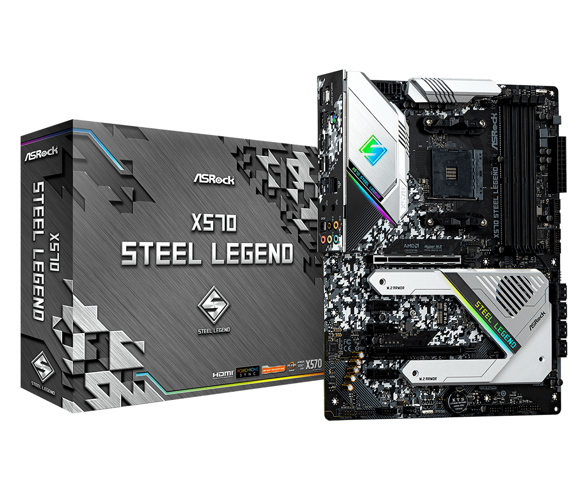 

Материнская плата ASRock X570 Steel Legen AM4 DDR4 SATA3 PCI-E HDMI/DP (181334)