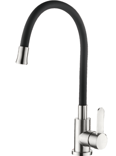 

Смеситель для кухни из нержавеющей стали AISI 304 Zerix CS 519-2 (74004-2) черный с гибким изливом