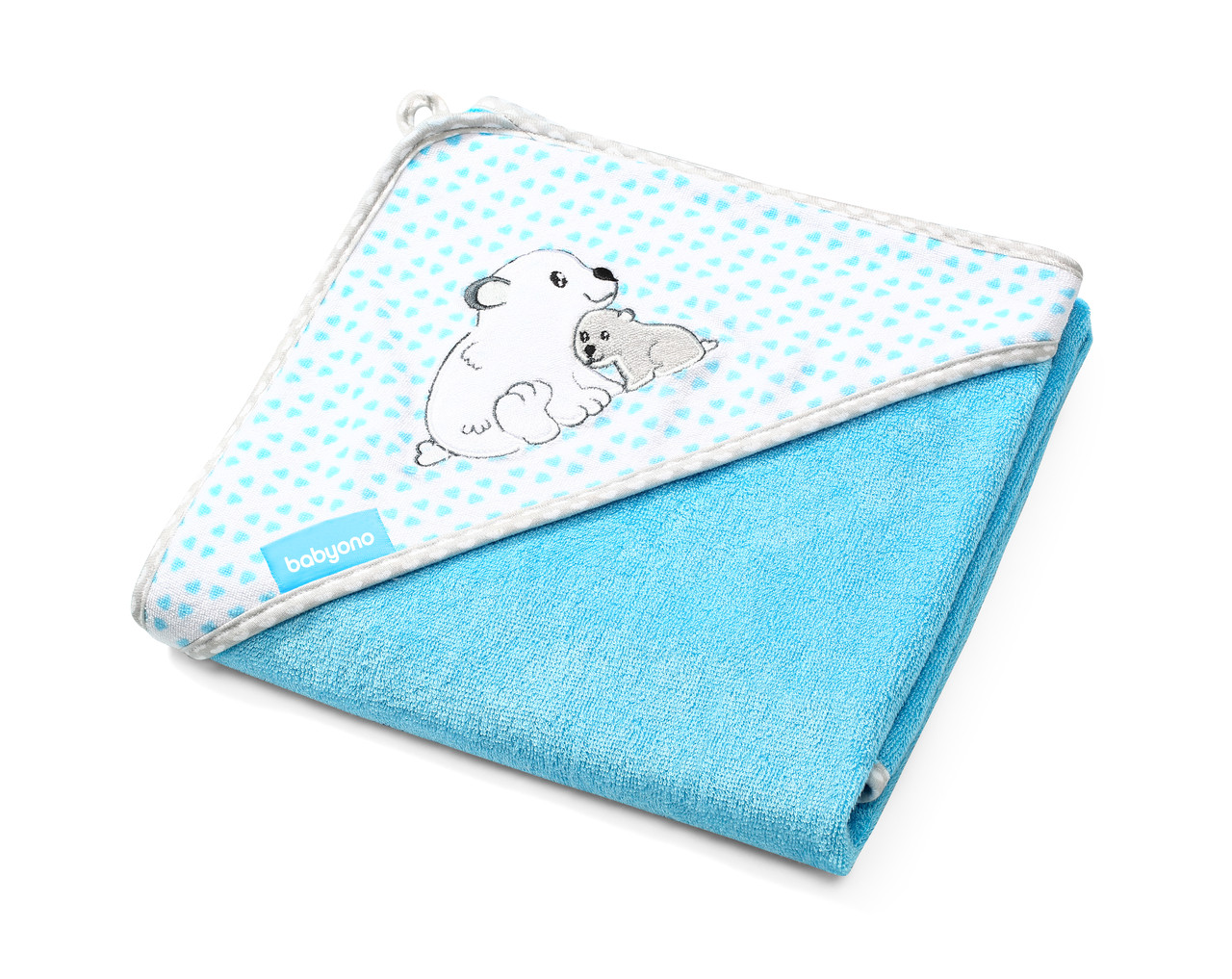 

Полотенце детское бамбуковое с капюшоном BabyOno Медвежата 100х100 см (pol4)