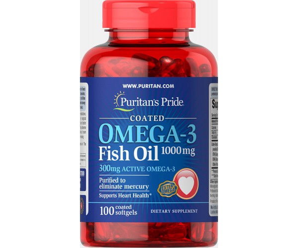

Жирные кислоты Puritan's Pride Omega-3 Fish Oil 1000 мг 100 капсул (103022)