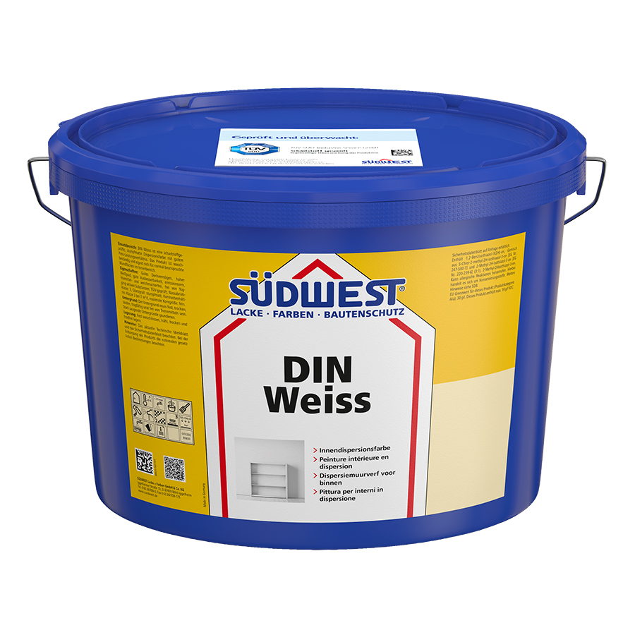 

Фарба емульсійна SUDWEST DIN Weiss інтер'єрна біла 12.5 л (30125-003)