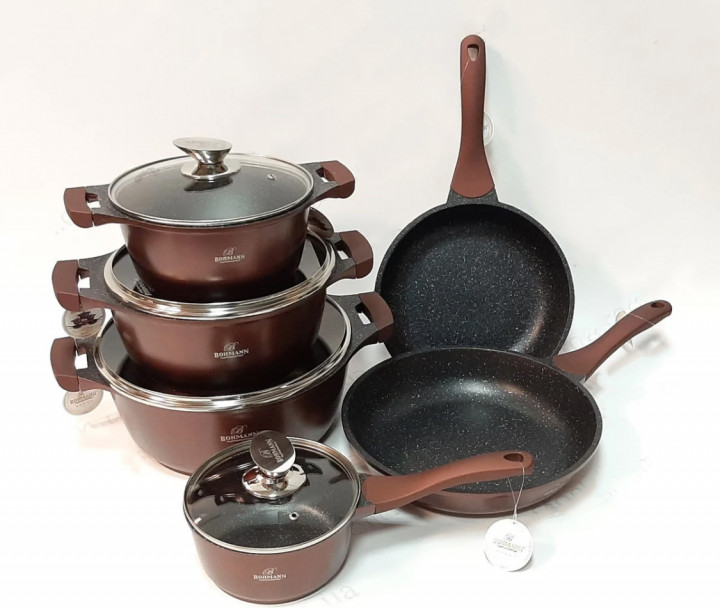 

Набор кастрюль (посуды) 11 предметов Bohmann BH 60-11 Brown