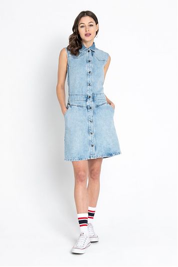 

Платье джинсовое Lee Mom Dress - Голубой M-00