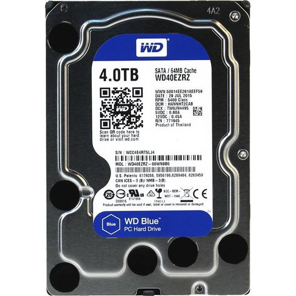 

HDD SATA 4.0TB WD Blue 5400rpm 64MB (WD40EZRZ)