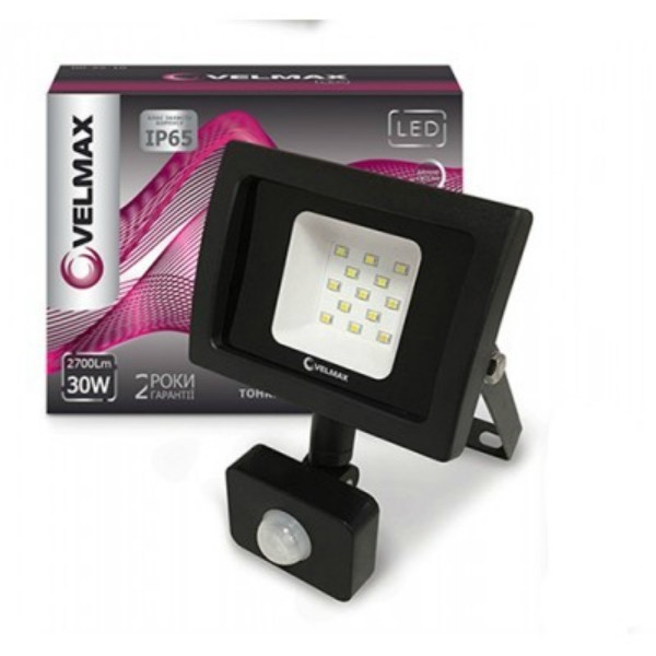 

LED прожектор з датчиком руху Velmax, 20W, 1800Lm, 6200K (030402068)