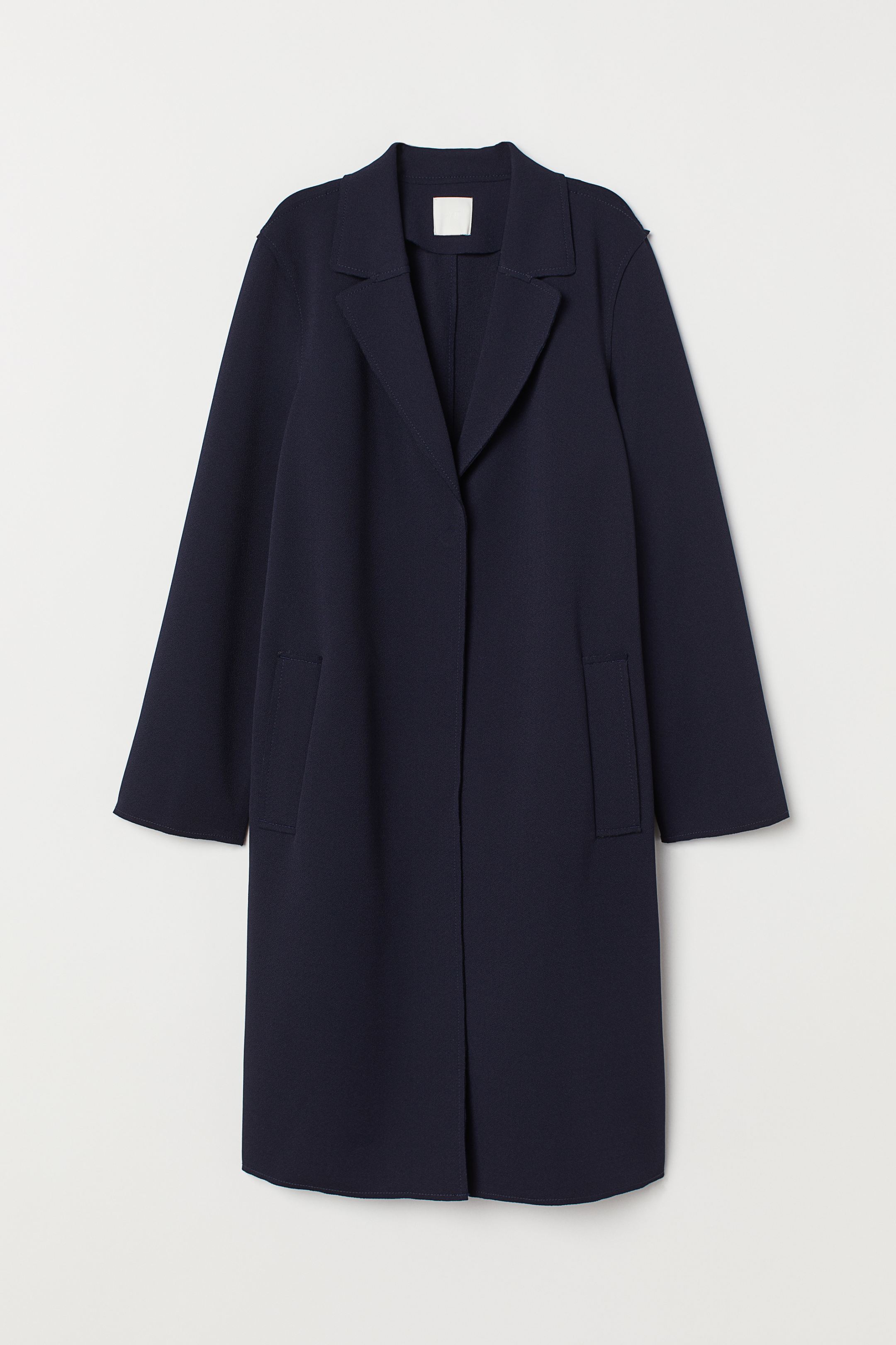 

Пальто H&M  темно синий 7462689, Пальто H&M 40 темно синий 7462689