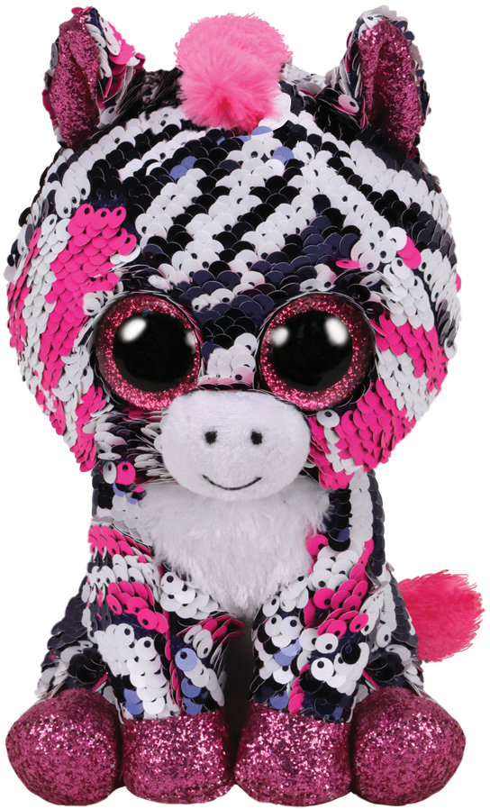

Мягкая игрушка TY Zoey Зебра в пайетках Розовая 15 см (36672) (8421366729)