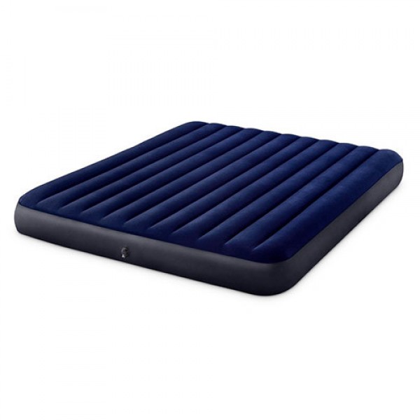

Двухспальный надувной матрас велюр Intex Classic Downy Bed синего цвета размером 183x203x25 см (RT64755)