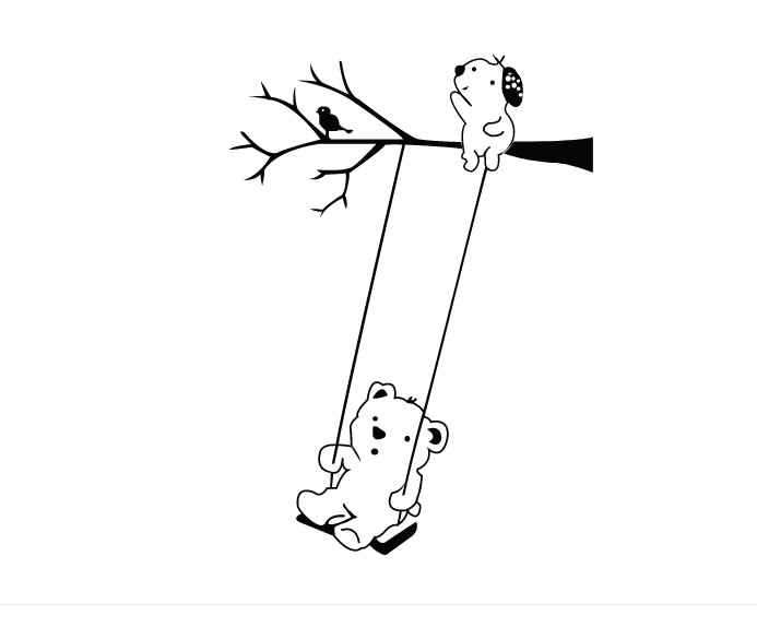 

Интерьерная виниловая наклейка на стену IdeaClock Bear 1 96х130 см Черная(39317-462)
