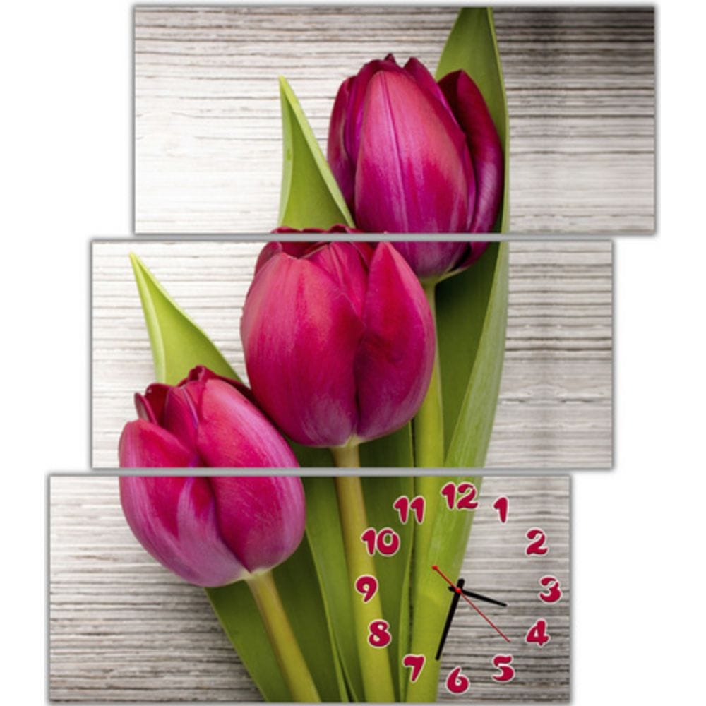 

Модульные настенные часы IdeaClock Чувственные тюльпаны