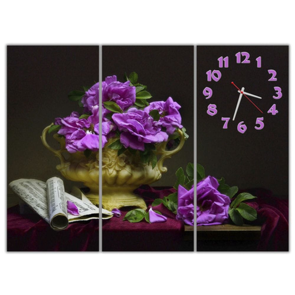 

Модульные настенные часы IdeaClock Фиолетовая композиция