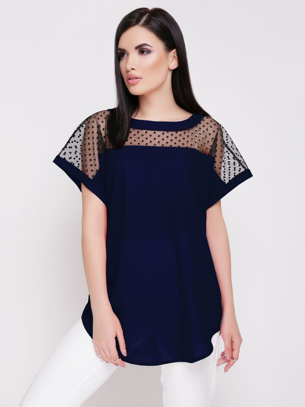 

Блуза Fashion Up Verona BZ-1640C 42-44 Темно-синяя