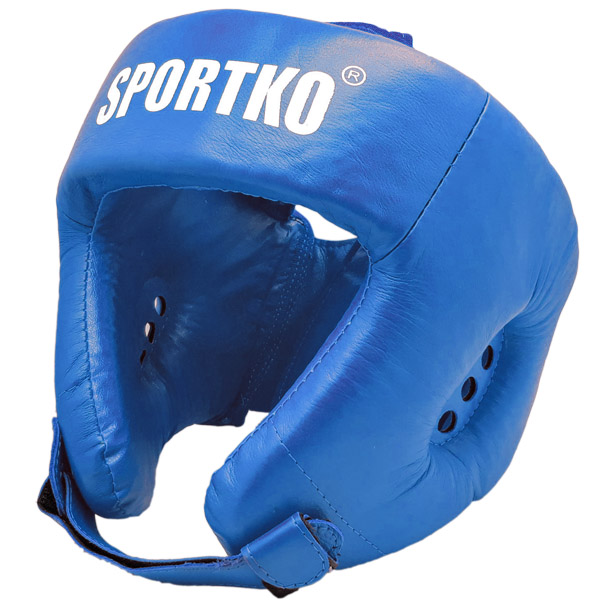 

Кожаный боксёрский шлем Sportko ОК2 Синий S