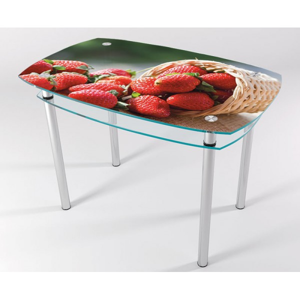 

Стол стеклянный "Jam" Клубника KT-01 90х60 см (усиленные ножки)