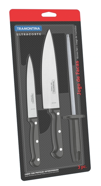 Акція на Набор ножей Tramontina Ultracorte 3 предмета (23899/072) від Rozetka UA