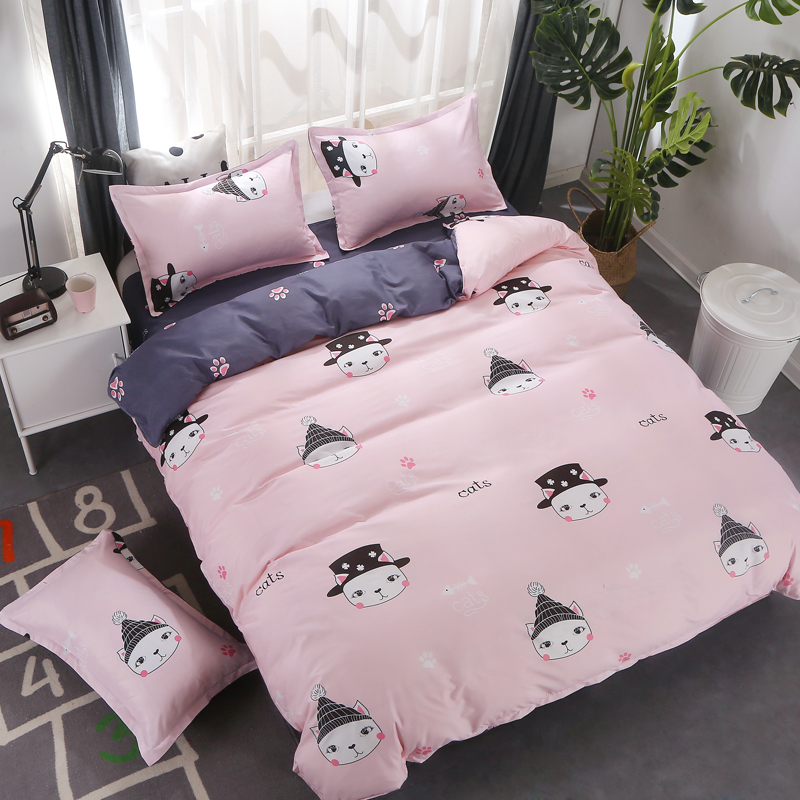 

Комплект постельного белья Кот в шляпе (евро) Berni Home Розовый