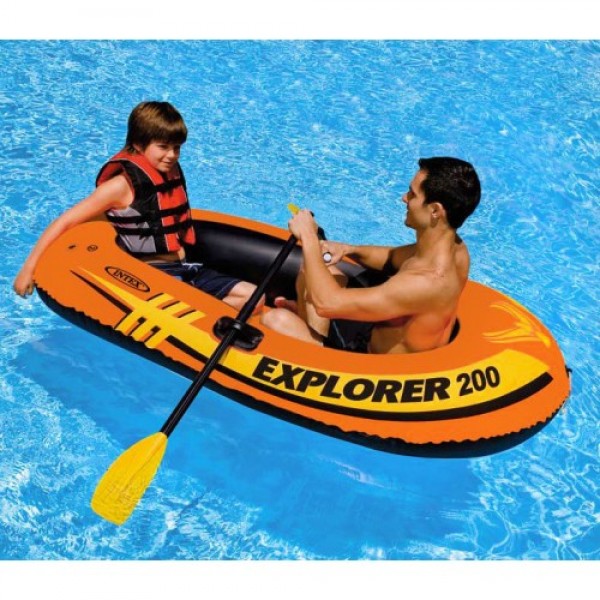 

Лодка надувная Intex Explorer 58331 полутораместная +весла и насос (YQ-87)