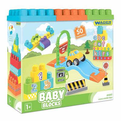 

Конструктор Wader Baby blocks Мои первые кубики 50 элементов (41450) (10-550764)