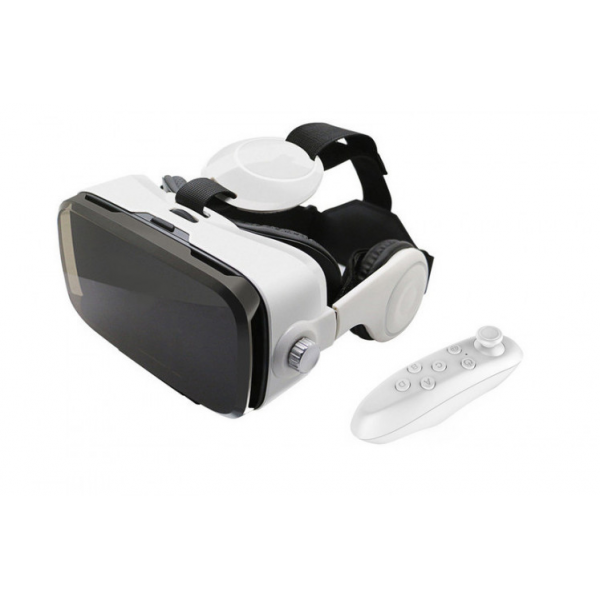 

3D очки виртуальной реальности VR BOX Z4 Plus с наушниками и пультом Бело-черные (00174557Р)