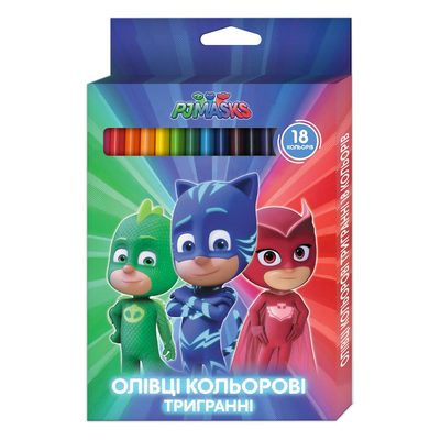 

Карандаши Перо PJ Masks трехгранные 18 цветов (120256) (10-538027)