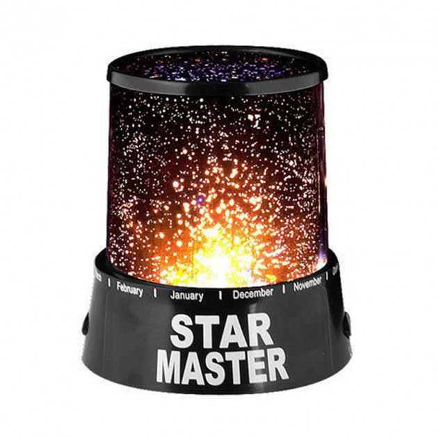 

Ночник-проектор звездного неба светодиодный Star Master с USB-кабелем и адаптером Black