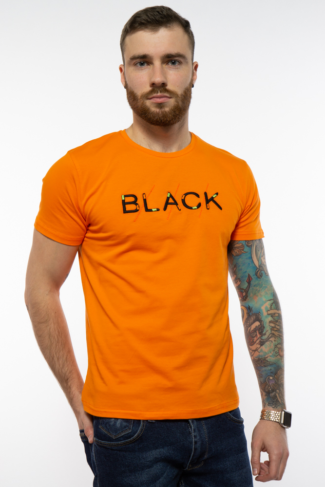 

Футболка с вышивкой Black Time of Style 155P5202 L Оранжевый