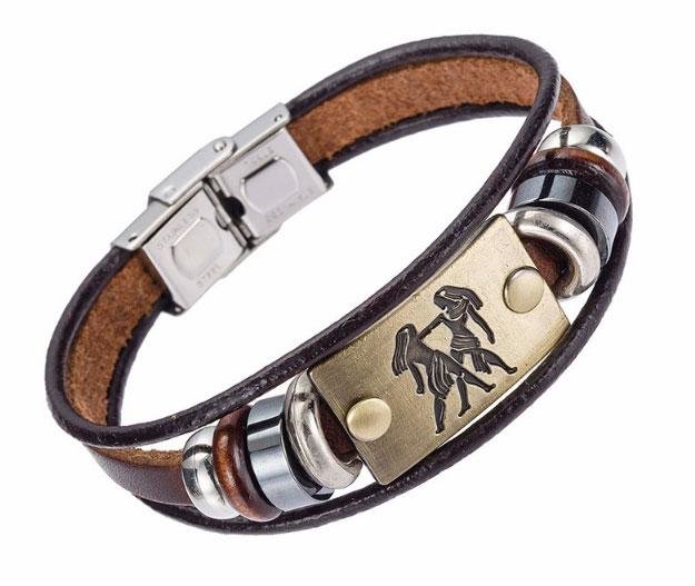 

Кожаный браслет Primo Zodiac Gemini (Близнецы) Primo коричневый