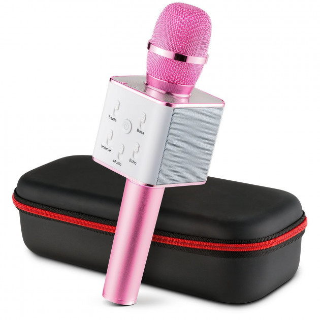 

Беспроводной караоке микрофон GTM в чехле Bluetooth USB Q7 Pink