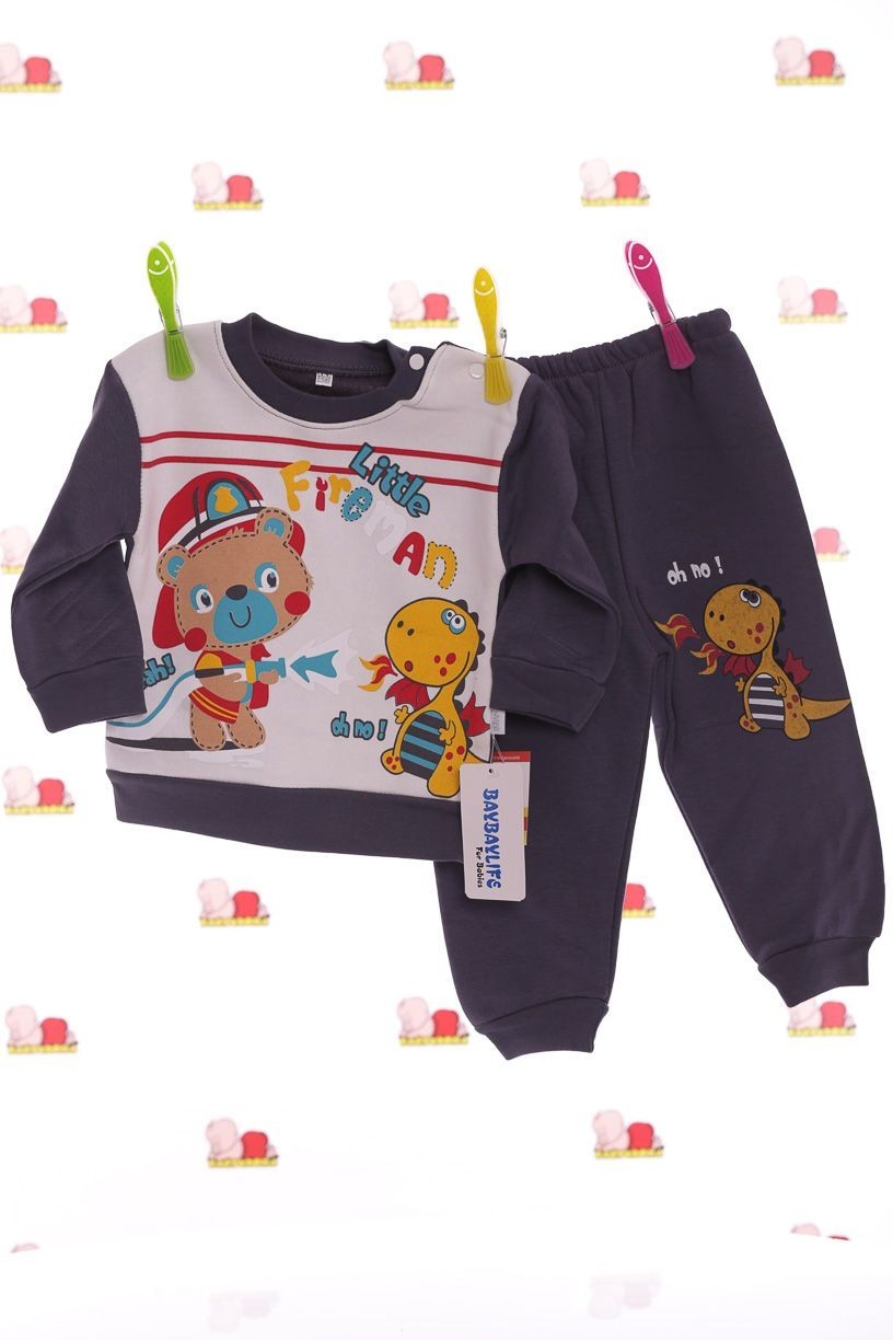 

Костюм с драконом Babykroha 86р серый с белым