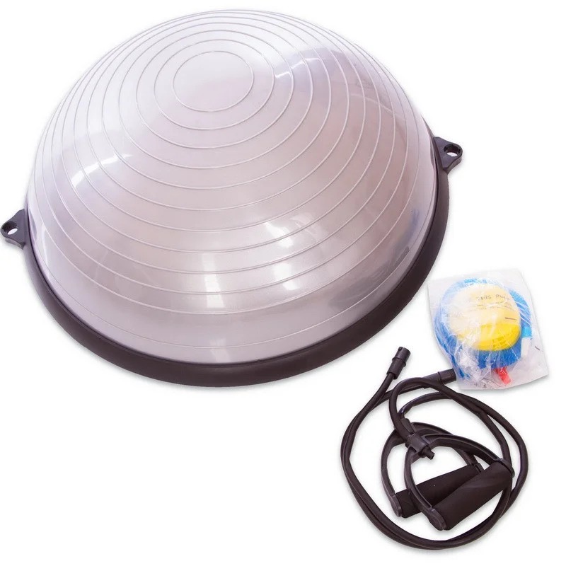 

Балансировочная платформа BOSU с двумя эспандерами h-25см, d-58см серый FI-1469