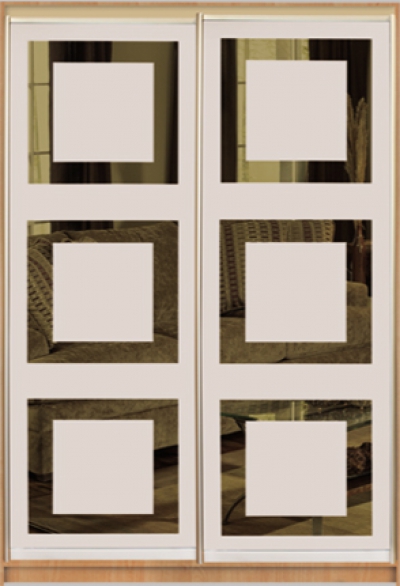 

Шкаф купе Luxe Studio Стандарт-2 Тонированное зеркало с Пескоструем-3 2000x2200x450 двухдверный